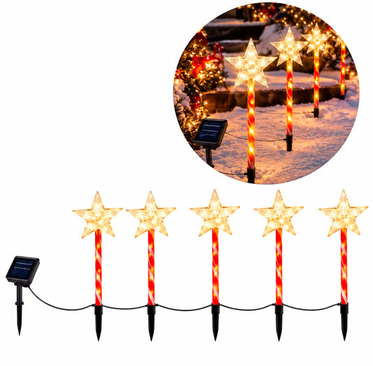 Bastones Estrellas Navideñas Solar - USB