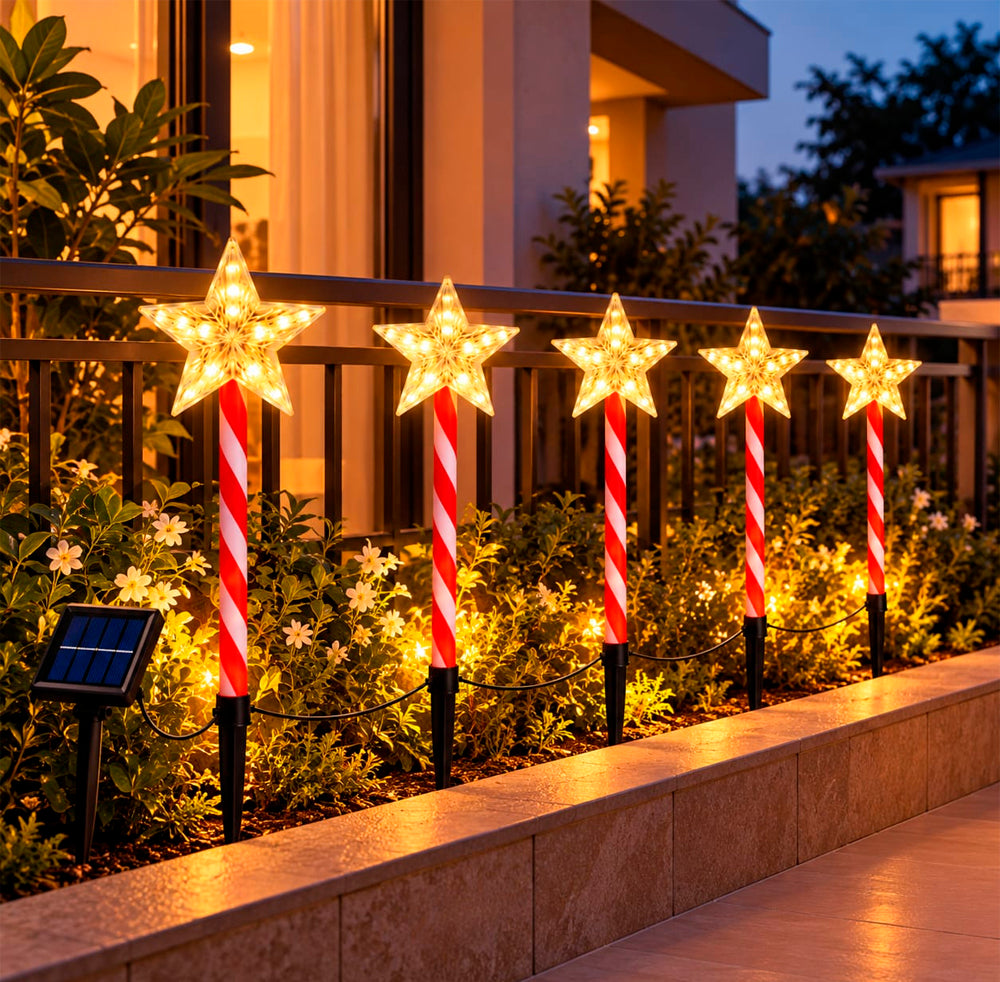 Bastones Estrellas Navideñas Solar - USB